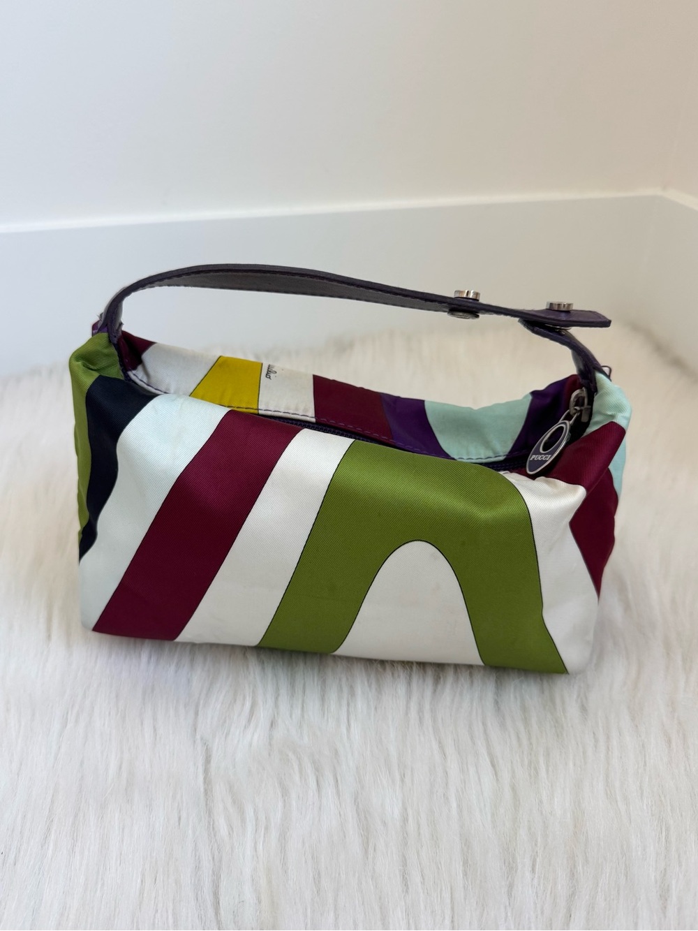 Authentic Emilio Pucci satin mini pouch bag